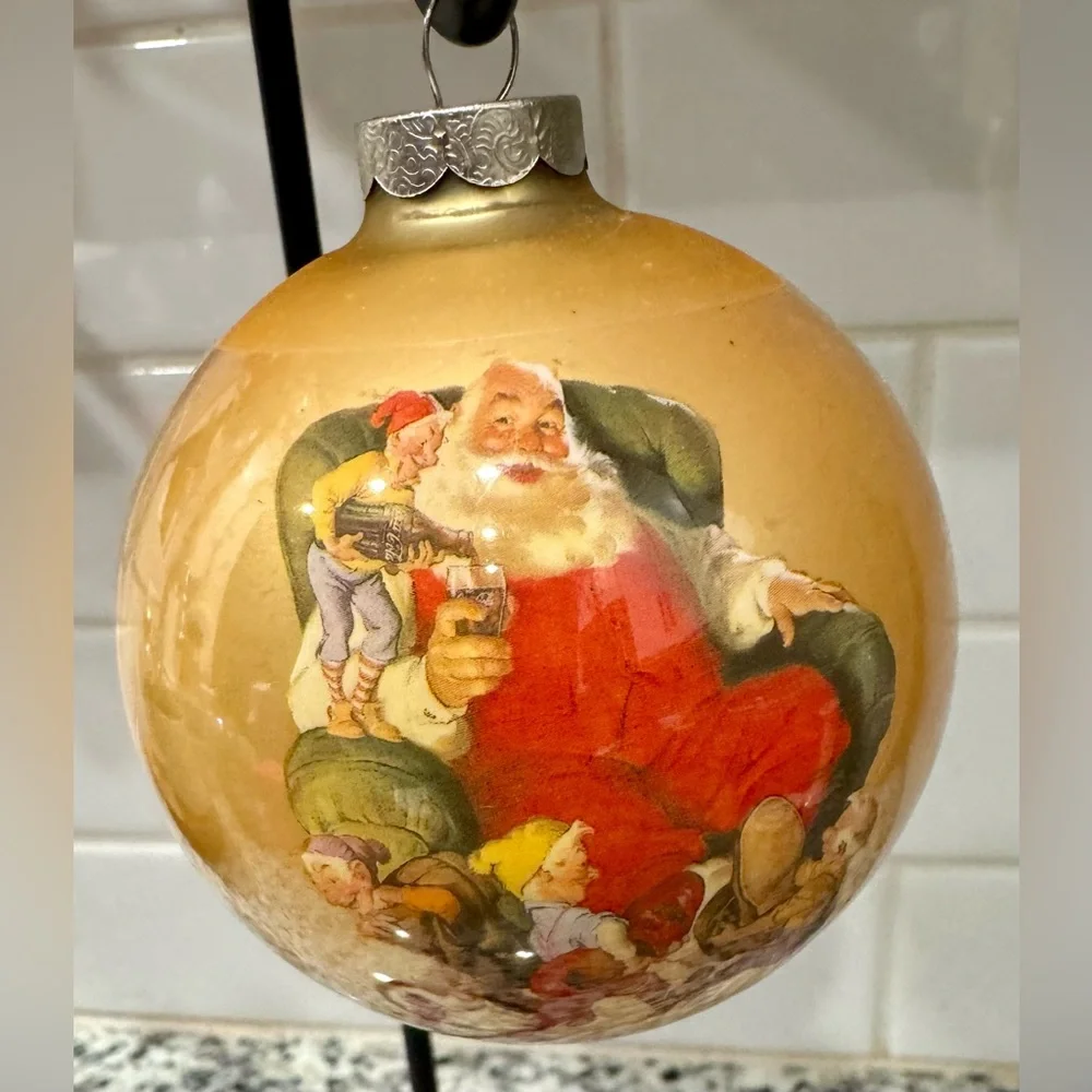 Vintage 1960’s‎ Coca Cola Glass Christmaf Ornaments Set of 3